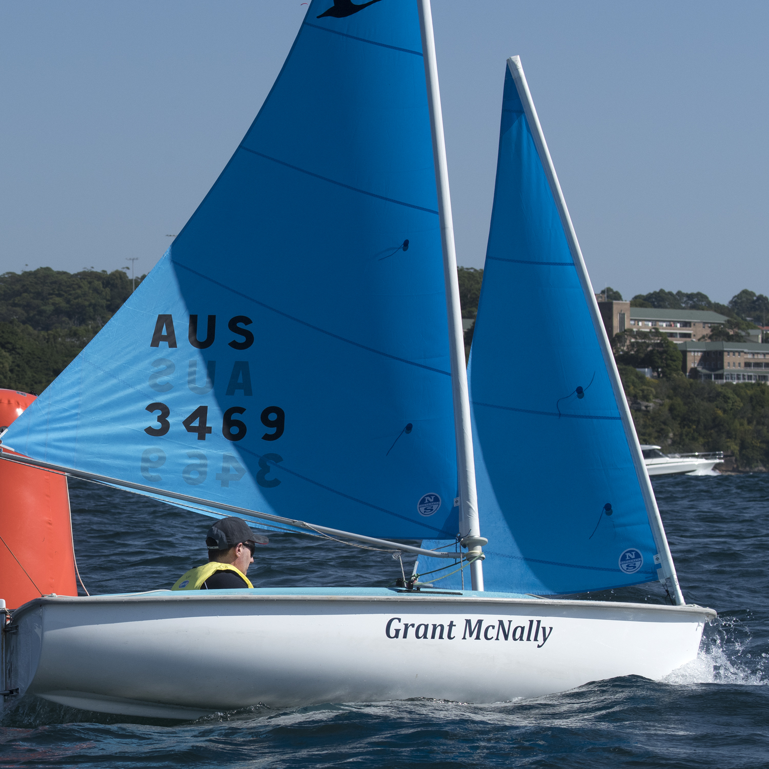 Gareth sailing one of Middle Harbour Sailability Hansa boats. This boat was donated by the family of Grant McNally who is one of our regular sailors.
Photo by Marg. Find her on Facebook at Marg’s Yacht Photos